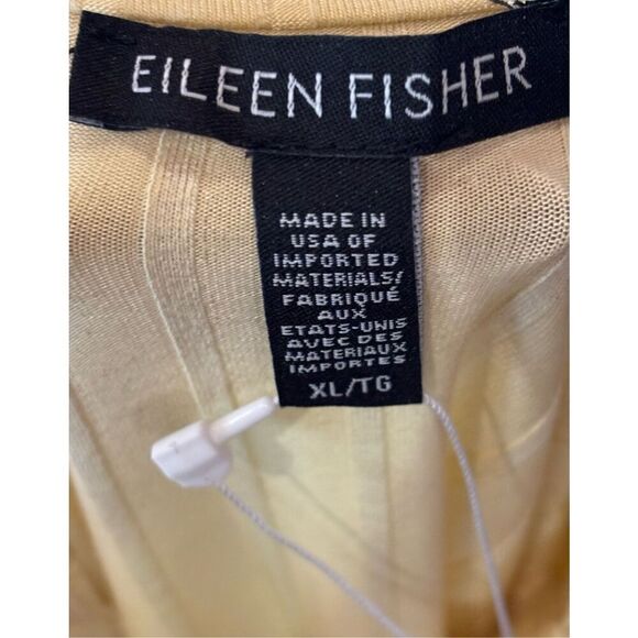 Eileen Fisher Washable Stretch Rib Funnel Neck Square Top in Pale Yellow NWT Siz - Picture 7 of 9